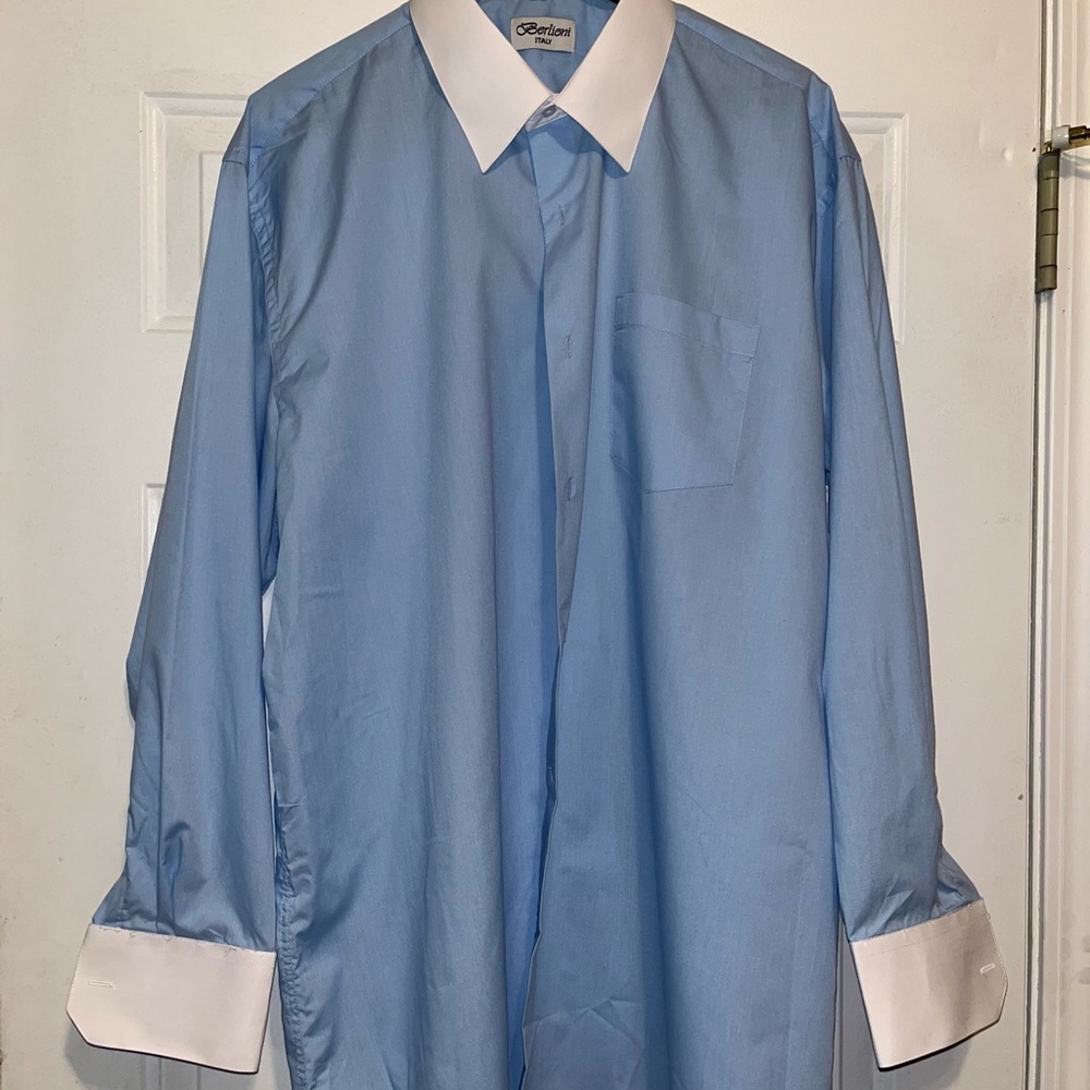 Berlioni Men’s Two-Tone French Cuff / Regular Cuff Dress Shirt